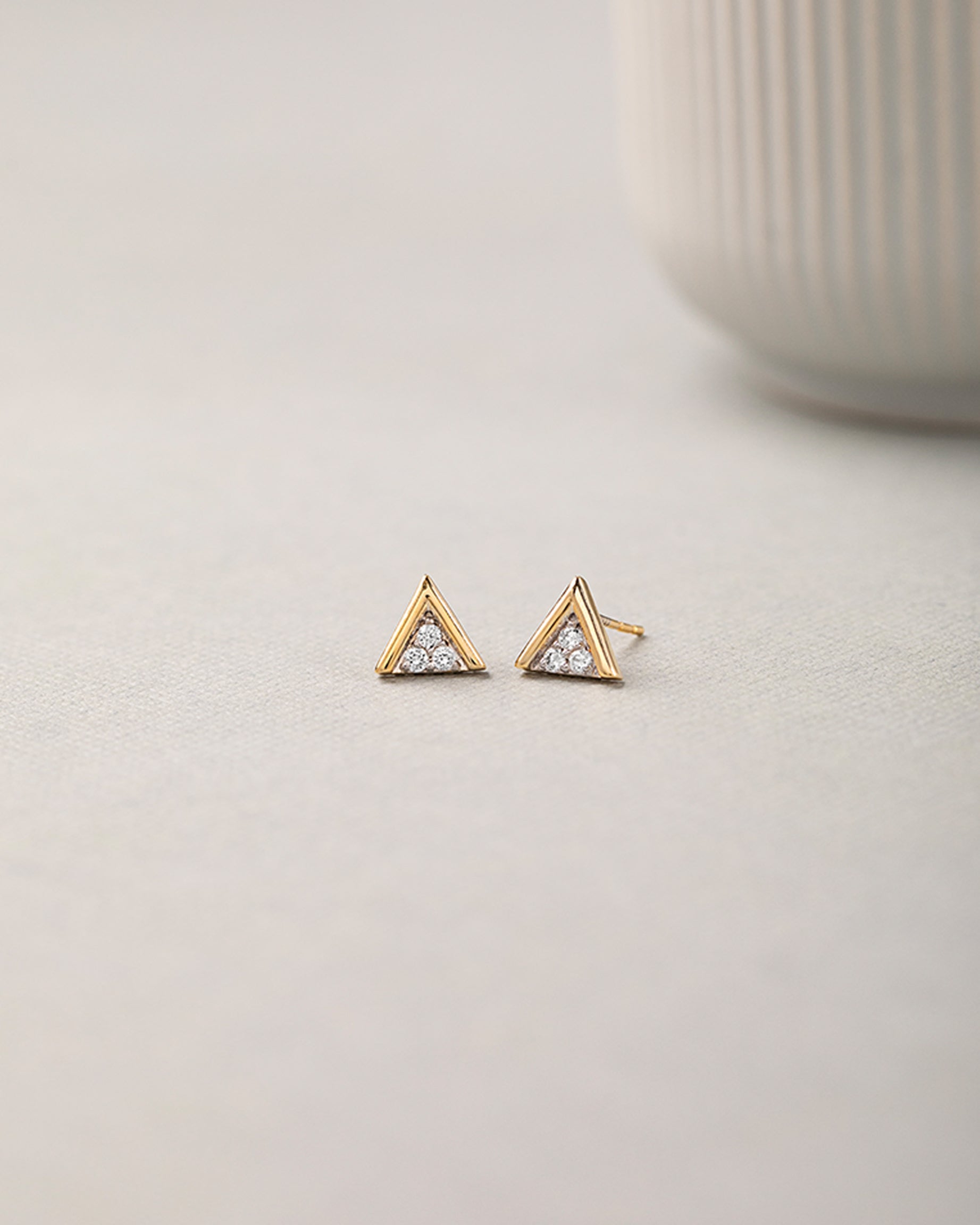 V Small Diamond Earrings, 10K Solid Gold, 1/6 ct Lab Grown Diamond-5