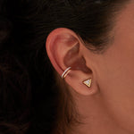 V Small Diamond Earrings, 10K Solid Gold, 1/6 ct Lab Grown Diamond-2