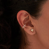 V Small Diamond Earrings, 10K Solid Gold, 1/6 ct Lab Grown Diamond-2