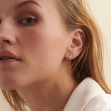 V Small Diamond Earrings, 10K Solid Gold, 1/6 ct Lab Grown Diamond-4