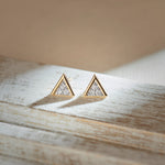 V Small Diamond Earrings, 10K Solid Gold, 1/6 ct Lab Grown Diamond-6