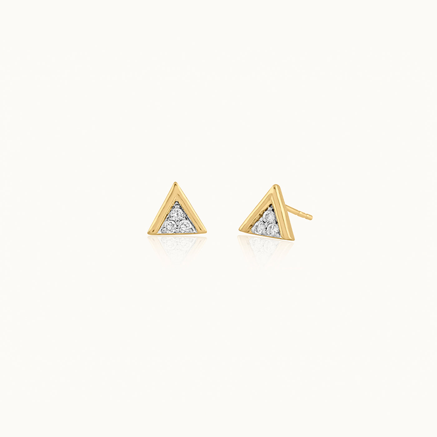 V Small Diamond Earrings, 10K Solid Gold, 1/6 ct Lab Grown Diamond-3