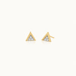 V Small Diamond Earrings, 10K Solid Gold, 1/6 ct Lab Grown Diamond-3