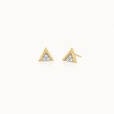 V Small Diamond Earrings, 10K Solid Gold, 1/6 ct Lab Grown Diamond-3