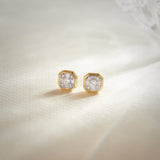 Octa Diamond Earrings, 14K Gold Vermeil, 3/8 ct Lab Grown Diamond-1