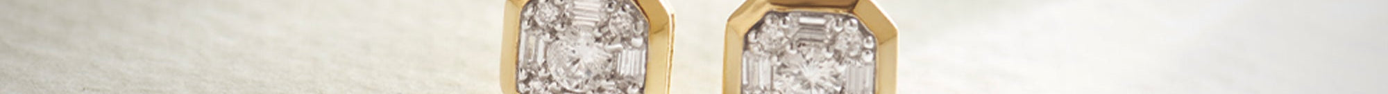 Octa Diamond Earrings, 14K Solid Gold, 3/8 ct Lab Grown Diamond-1