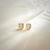 Elegant Octa Cluster Diamond Earrings, 14K Gold Vermeil, 1/2 ct Lab Grown Diamond-6