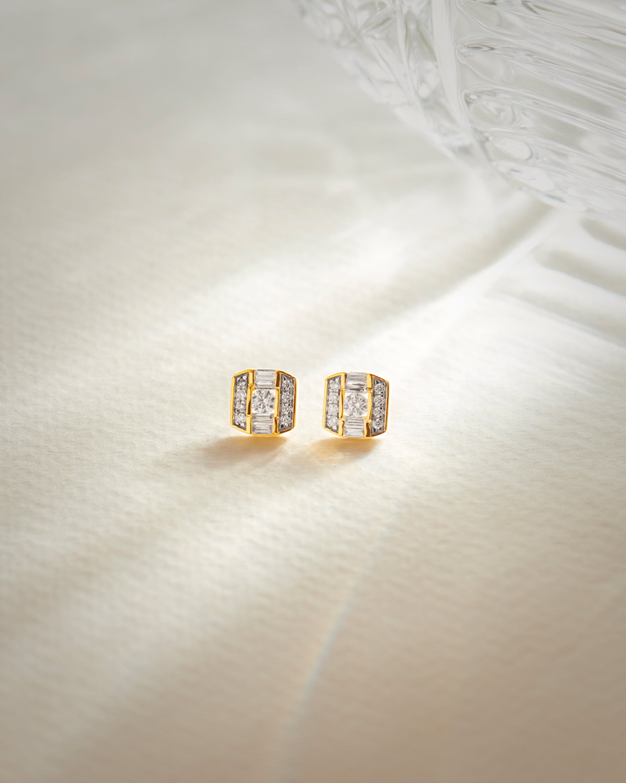 Elegant Octa Cluster Diamond Earrings, 14K Gold Vermeil, 1/2 ct Lab Grown Diamond-6