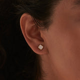 Square Cluster Diamond Small Earrings, 14K Gold Vermeil, 1/3 ct Lab Grown Diamond-3