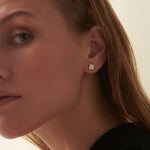 Square Cluster Diamond Small Earrings, 14K Gold Vermeil, 1/3 ct Lab Grown Diamond-2