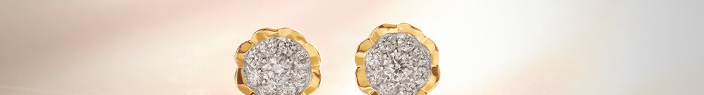 Floral Small Earrings, 14K Gold Vermeil, 1/4 ct Lab Grown Diamond-1