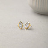 Leaf Cluster Diamond Earrings, 14K Solid Gold, 1/4 ct Lab Grown Diamond-5