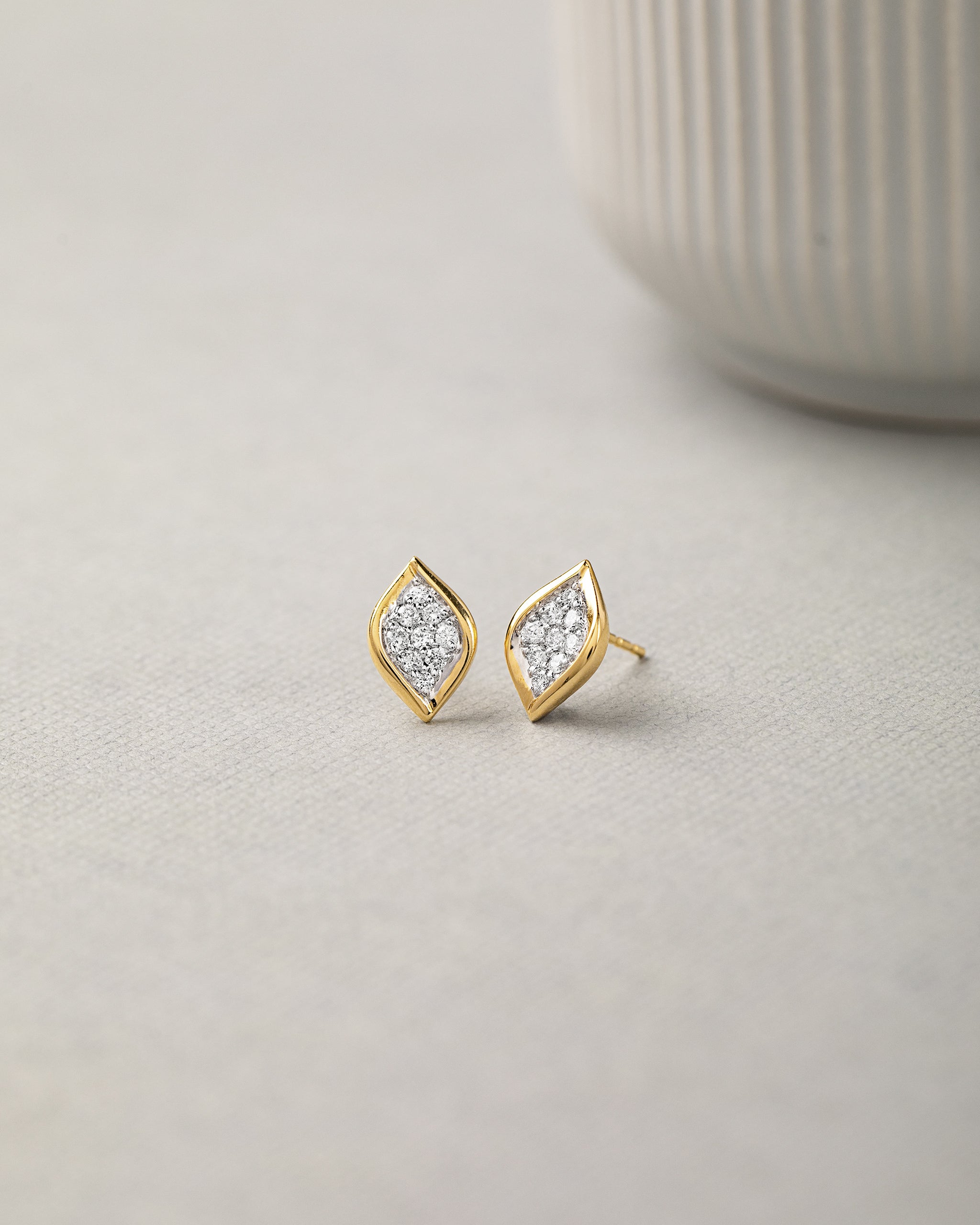Leaf Cluster Diamond Earrings, 14K Solid Gold, 1/4 ct Lab Grown Diamond-5
