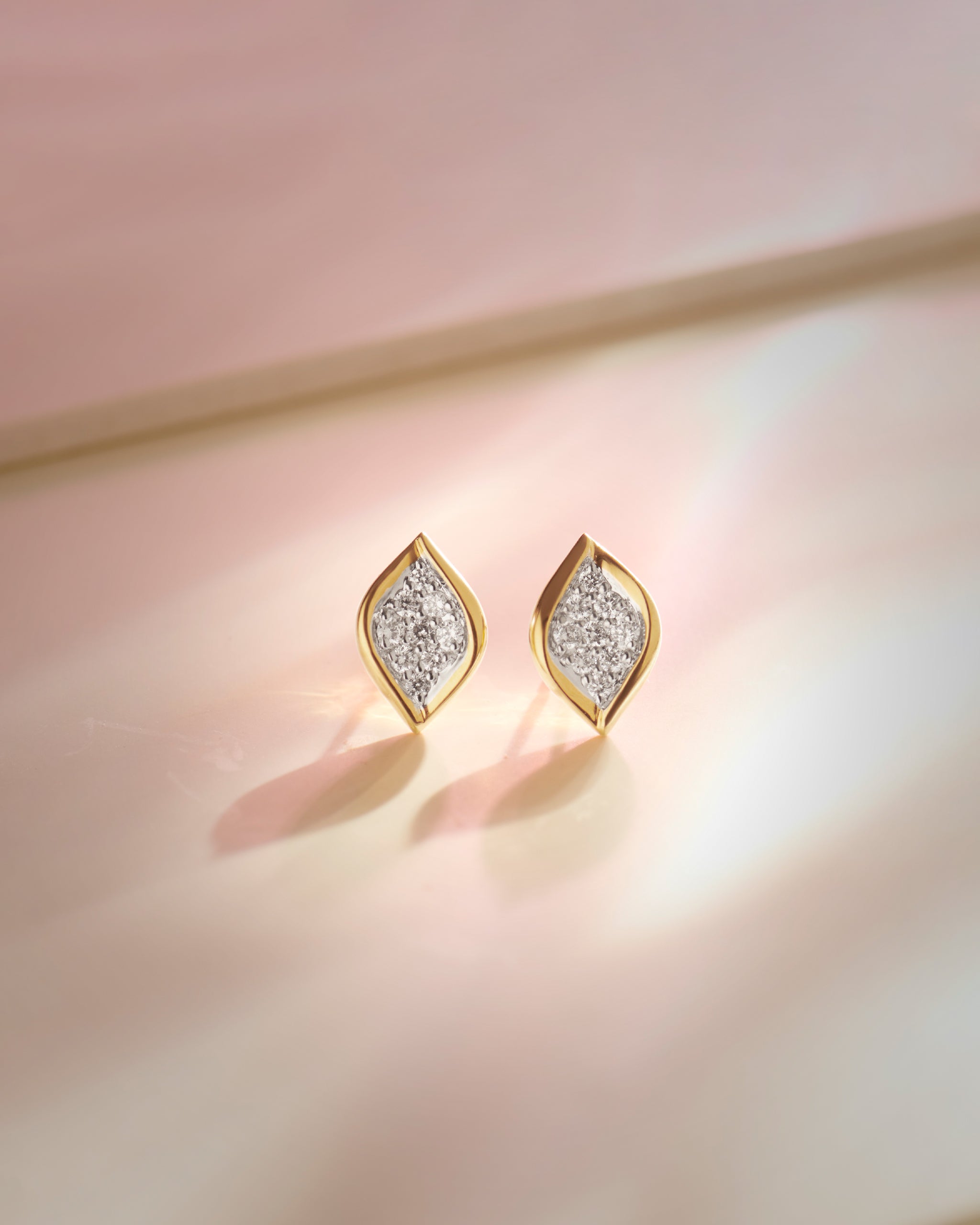 Leaf Cluster Diamond Earrings, 14K Solid Gold, 1/4 ct Lab Grown Diamond-6