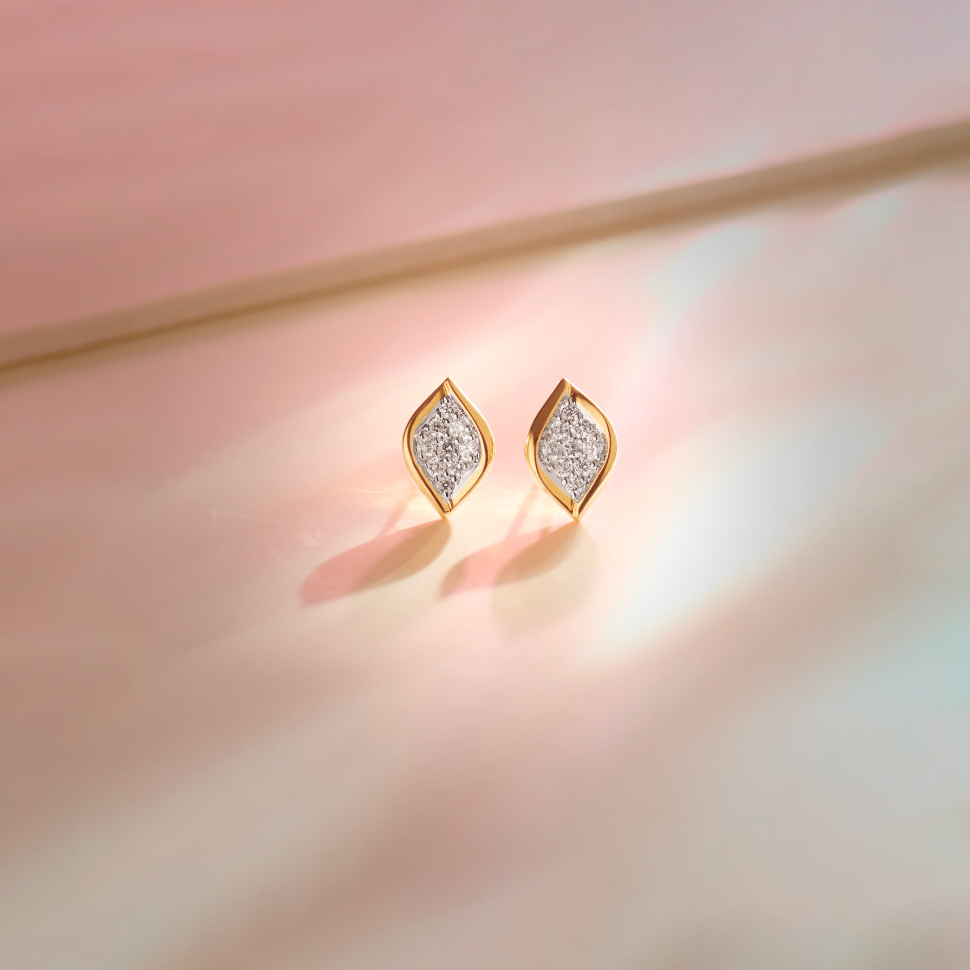 Leaf Cluster Diamond Earrings, 14K Gold Vermeil, 1/4 ct Lab Grown Diamond-1
