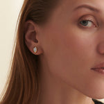 Leaf Cluster Diamond Earrings, 14K Solid Gold, 1/4 ct Lab Grown Diamond-2