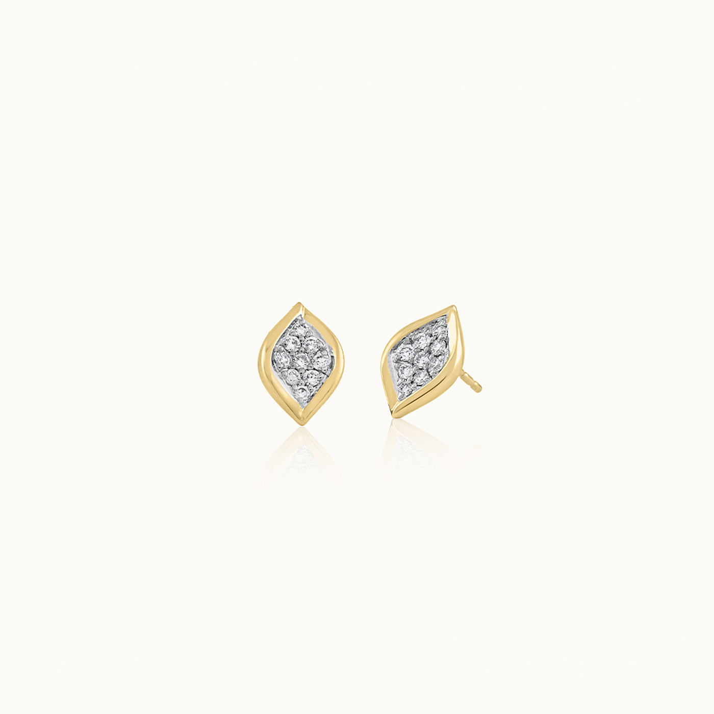 Leaf Cluster Diamond Earrings, 14K Solid Gold, 1/4 ct Lab Grown Diamond-3