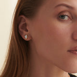 Leaf Cluster Diamond Earrings, 14K Gold Vermeil, 1/4 ct Lab Grown Diamond-2