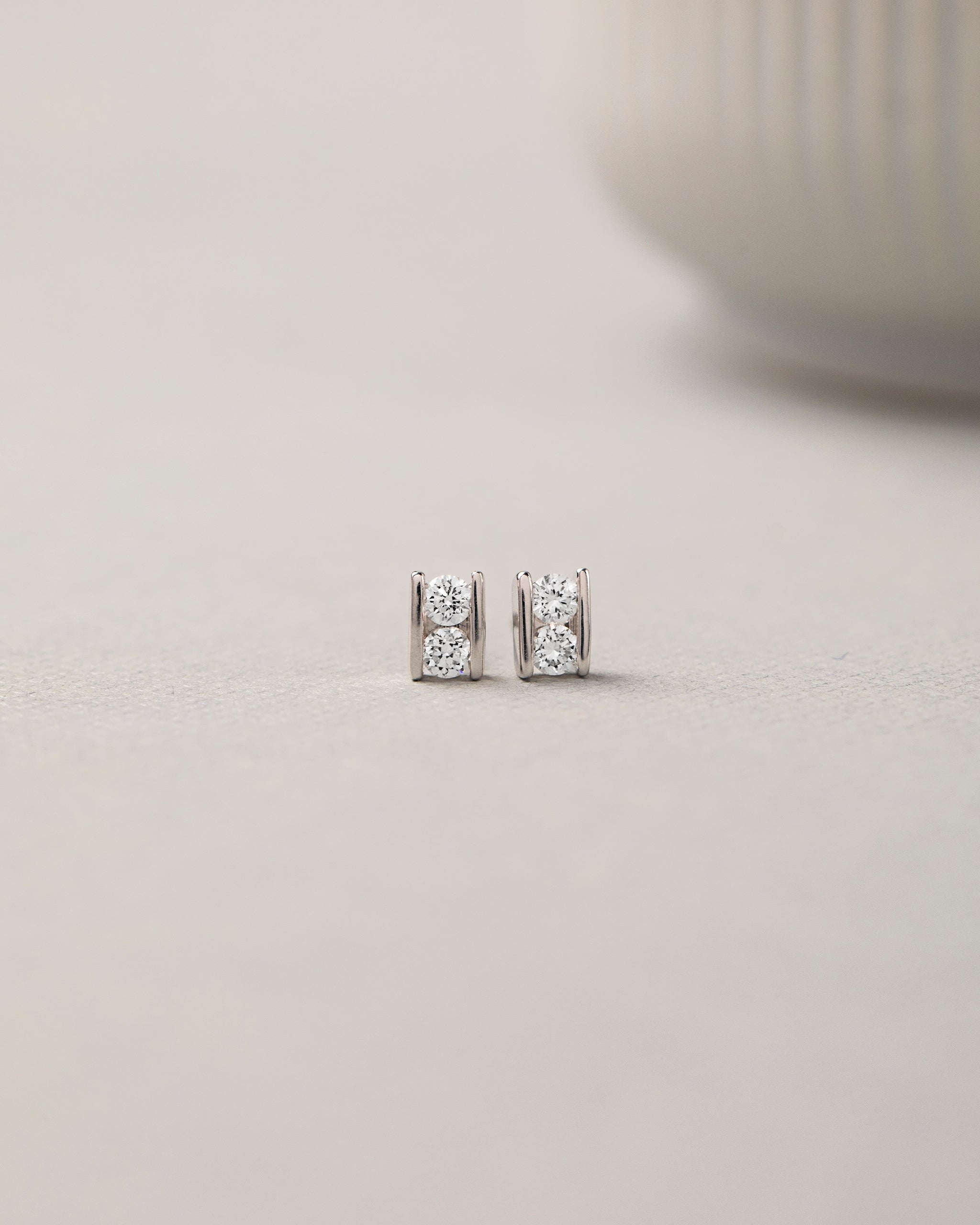Petite Square Diamond Earrings, Sterling Silver, 1/5 ct Lab Grown Diamond-5