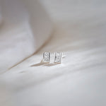 Petite Square Diamond Earrings, Sterling Silver, 1/5 ct Lab Grown Diamond-6