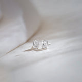 Petite Square Diamond Earrings, Sterling Silver, 1/5 ct Lab Grown Diamond-6