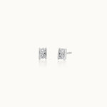 Petite Square Diamond Earrings, Sterling Silver, 1/5 ct Lab Grown Diamond-3