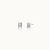 Petite Square Diamond Earrings, Sterling Silver, 1/5 ct Lab Grown Diamond-3