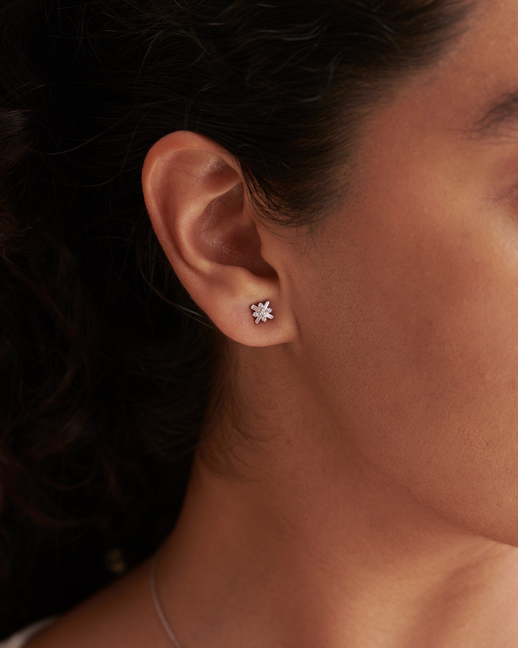North Star Baguette Diamond Earrings