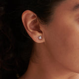 North Star Baguette Diamond Earrings, Sterling Silver, 1/4 ct Lab Grown Diamond-4