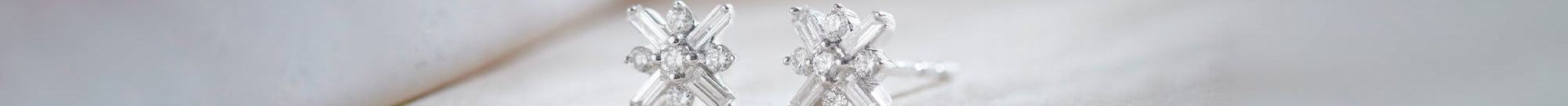 North Star Baguette Diamond Earrings, Sterling Silver, 1/4 ct Lab Grown Diamond-1