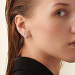 North Star Baguette Diamond Earrings, Sterling Silver, 1/4 ct Lab Grown Diamond-2
