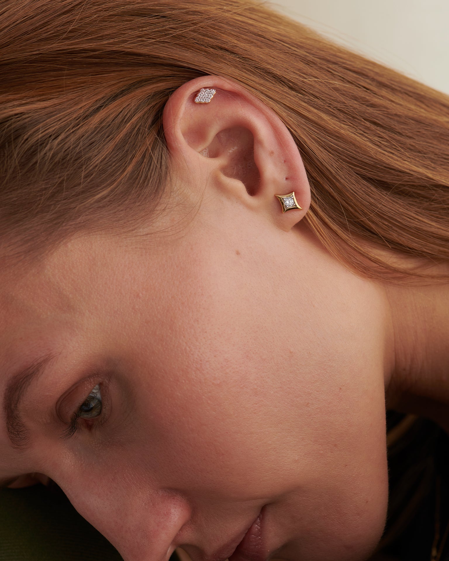 Kite Diamond Earrings, 14K Gold Vermeil, 1/4 ct Lab Grown Diamond-2