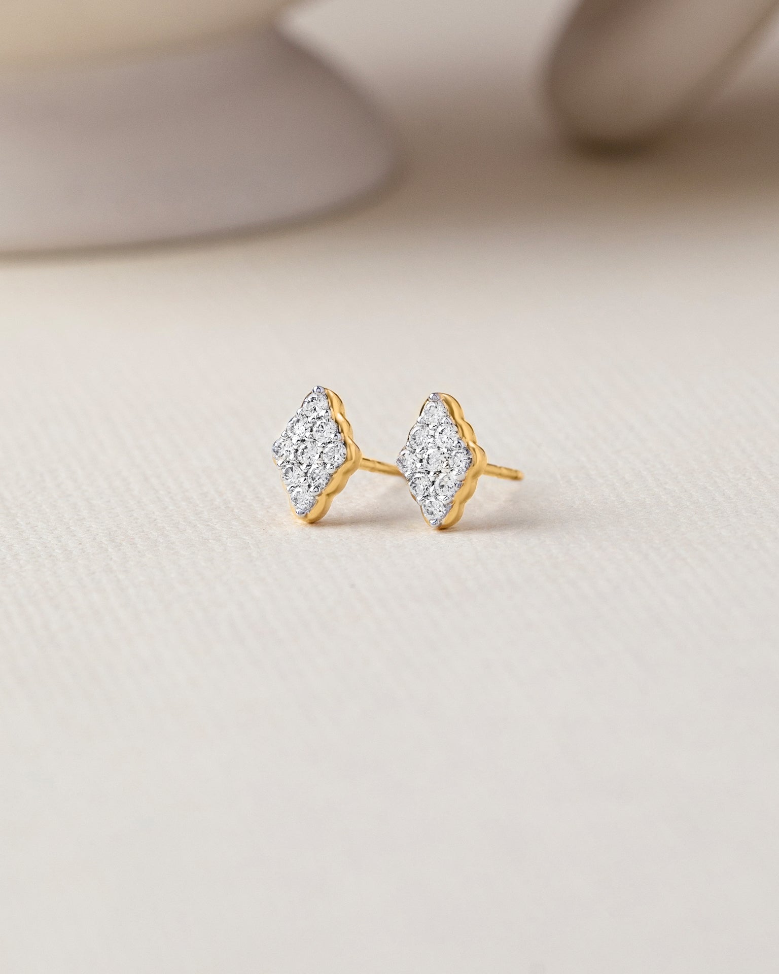 Kite Diamond Earrings, 14K Gold Vermeil, 1/4 ct Lab Grown Diamond-3