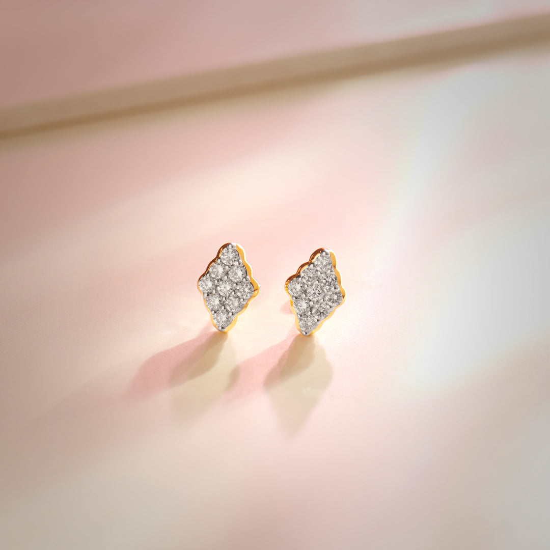 Kite Diamond Earrings, 14K Solid Gold, 1/4 ct Lab Grown Diamond-1