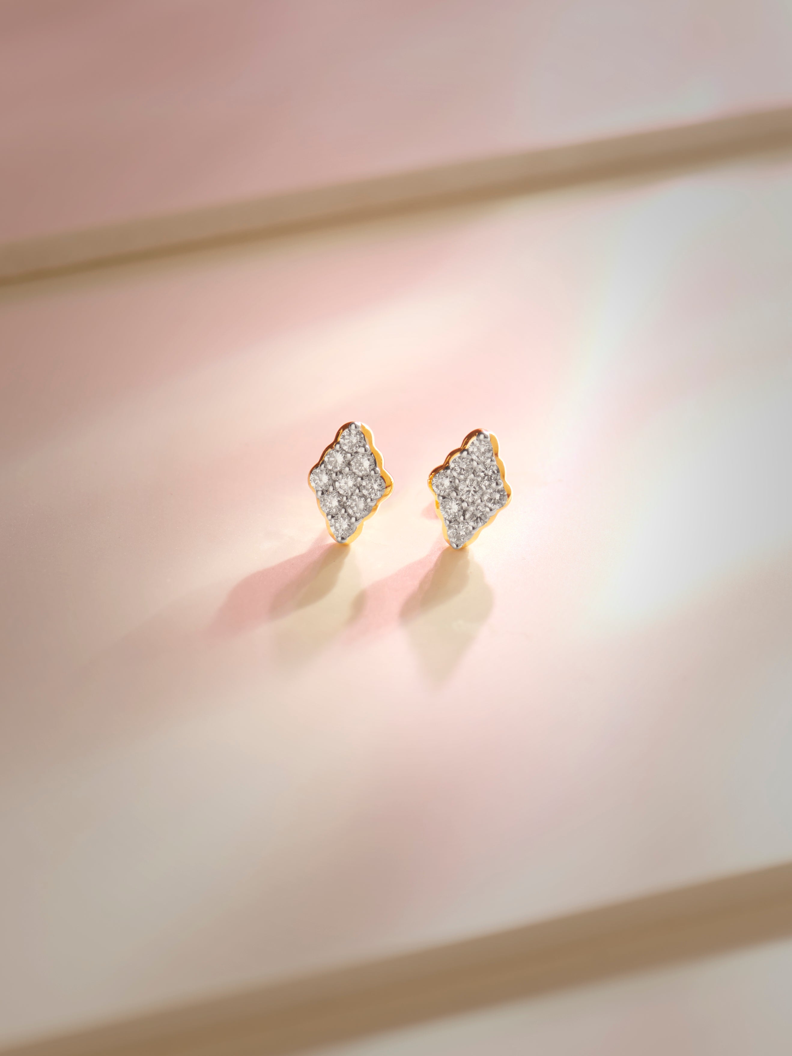 Kite Diamond Earrings, 14K Solid Gold, 1/4 ct Lab Grown Diamond-5