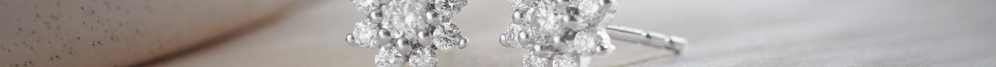 Floral Small Round Diamond Earrings, Sterling Silver, 1/3 ct Lab Grown Diamond-1