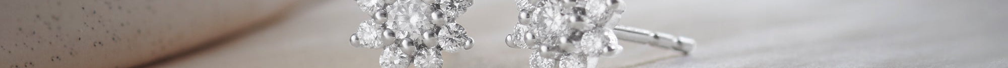 Floral Small Round Diamond Earrings, Sterling Silver, 1/3 ct Lab Grown Diamond-1