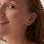 Cross Diamond Earrings, 14K Solid Gold, 1/5 ct Lab Grown Diamond-4