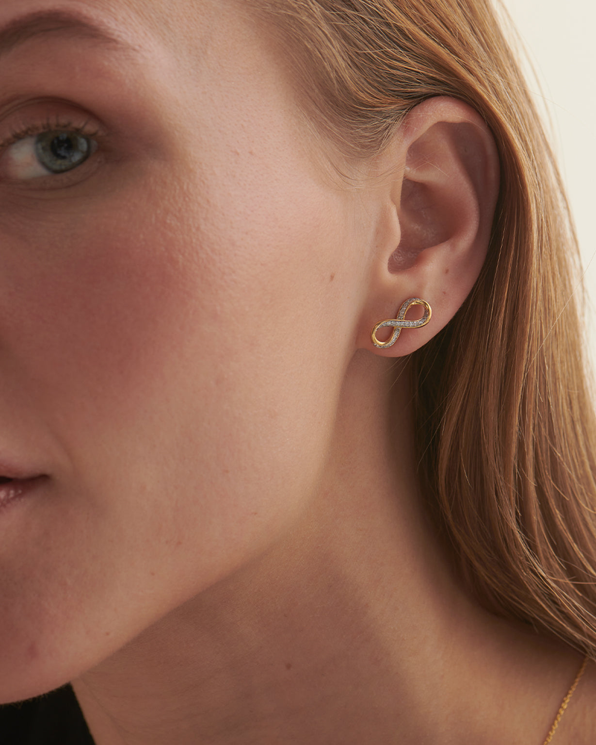 Infinity Diamond Earrings, 14K Solid Gold, 1/4 ct Lab Grown Diamond-2
