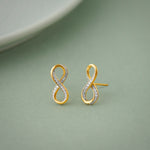 Infinity Diamond Earrings, 14K Gold Vermeil, 1/4 ct Lab Grown Diamond-5