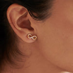 Infinity Diamond Earrings, 14K Solid Gold, 1/4 ct Lab Grown Diamond-4