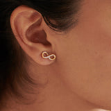 Infinity Diamond Earrings, 14K Solid Gold, 1/4 ct Lab Grown Diamond-4