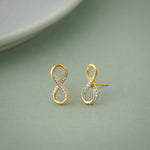 Infinity Diamond Earrings, 14K Solid Gold, 1/4 ct Lab Grown Diamond-5