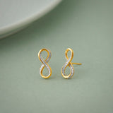 Infinity Diamond Earrings, 14K Solid Gold, 1/4 ct Lab Grown Diamond-5