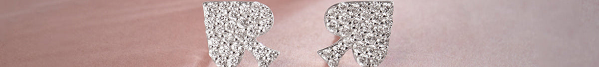 Spade Diamond Earrings, Sterling Silver, 1/3 ct Lab Grown Diamond-1