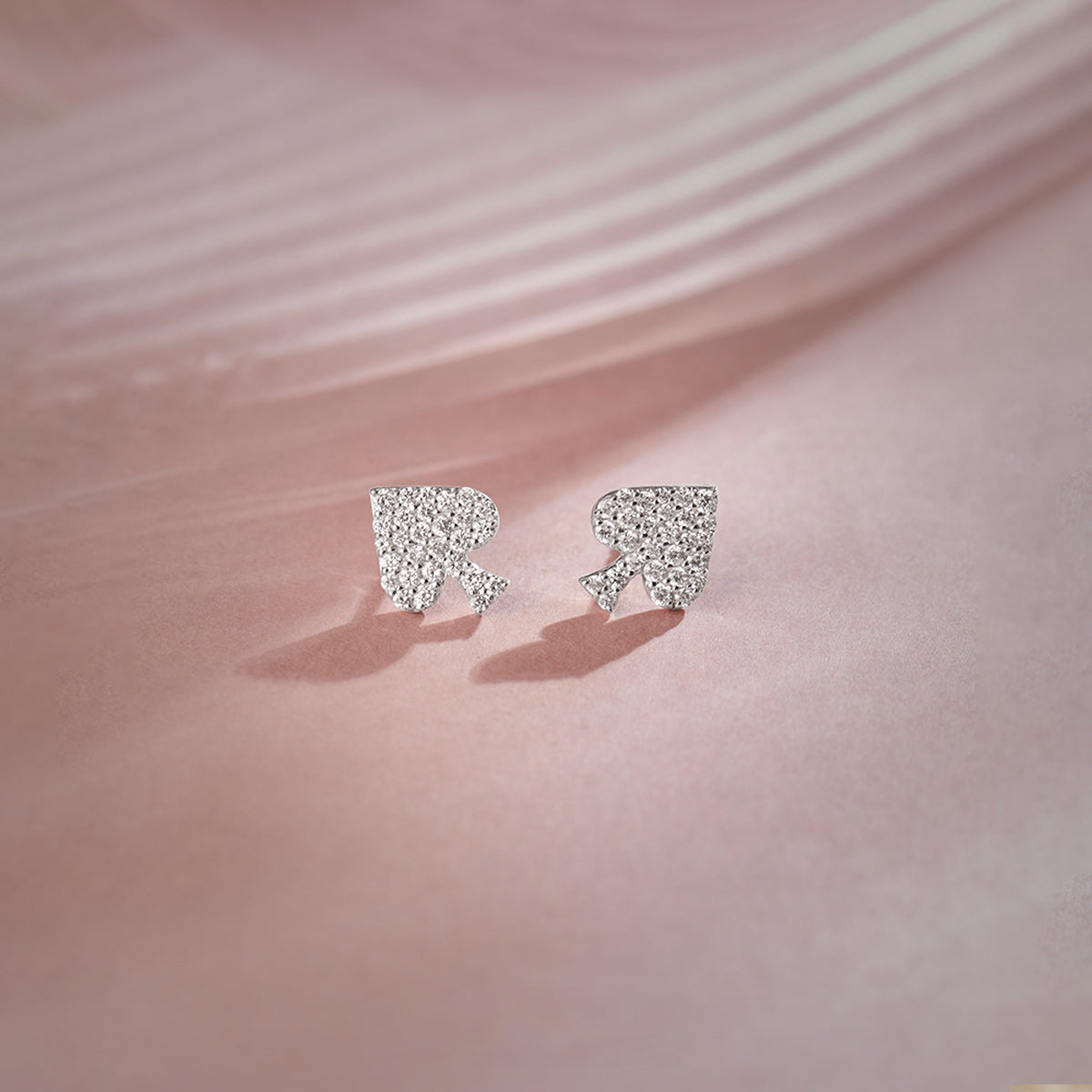 Spade Diamond Earrings, Sterling Silver, 1/3 ct Lab Grown Diamond-1