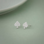 Spade Diamond Earrings, Sterling Silver, 1/3 ct Lab Grown Diamond-5