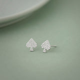 Spade Diamond Earrings, 14K Solid Gold, 1/3 ct Lab Grown Diamond-5
