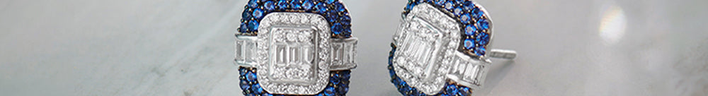 Deco Diamond Earrings, 14K Solid Gold, 5/8 ct Lab Grown Diamond-1