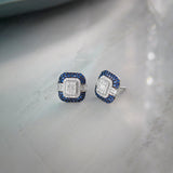 Deco Diamond Earrings, 14K Solid Gold, 5/8 ct Lab Grown Diamond-1